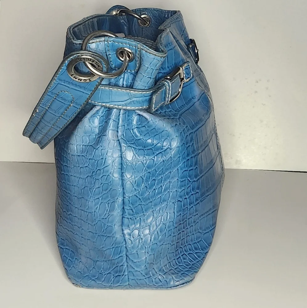 Tommy Hilfiger Baby Blue embossed crocodile faux leather look Purse